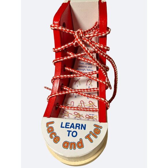 Melissa & Doug Learn to Lace and Ties Wood Shoe - Picture 5 of 11